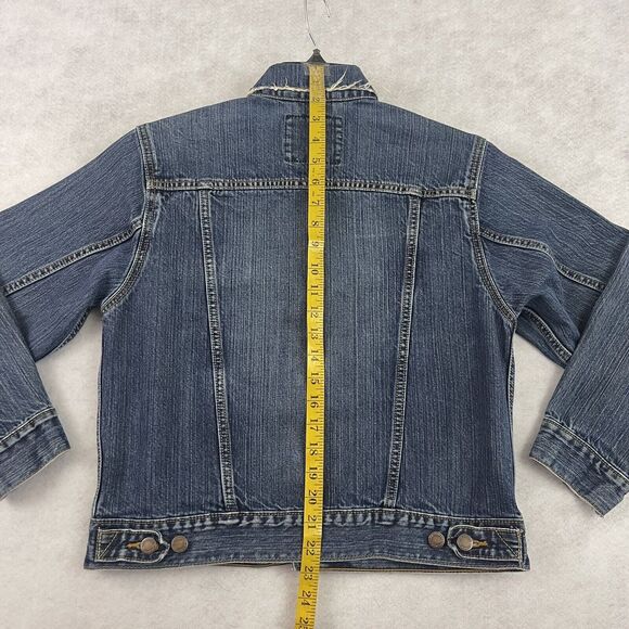 Levis Levi Strauss Signature Trucker Jacket Womens Size Medium 8-10 Blue Denim - Picture 7 of 12